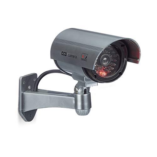 Dummy Kamera Attrappe mit Objektiv Videoüberwachung Fake Camera rotes LED Licht 