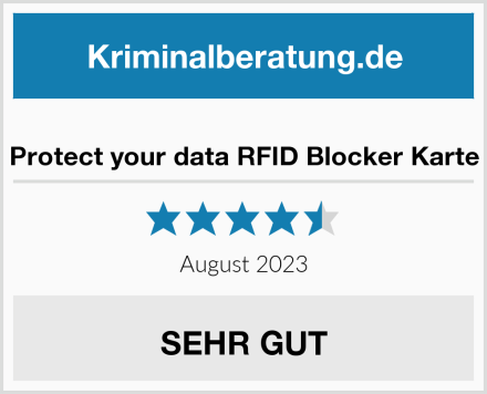  Protect your data RFID Blocker Karte Test