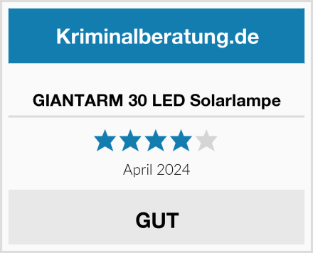  GIANTARM 30 LED Solarlampe Test